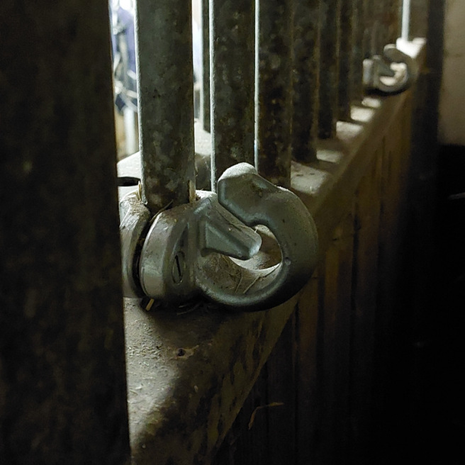 Crochet sécurisé pour suspendre un filet à foin,... Crochet sécurisé pour suspendre un filet à foin,...